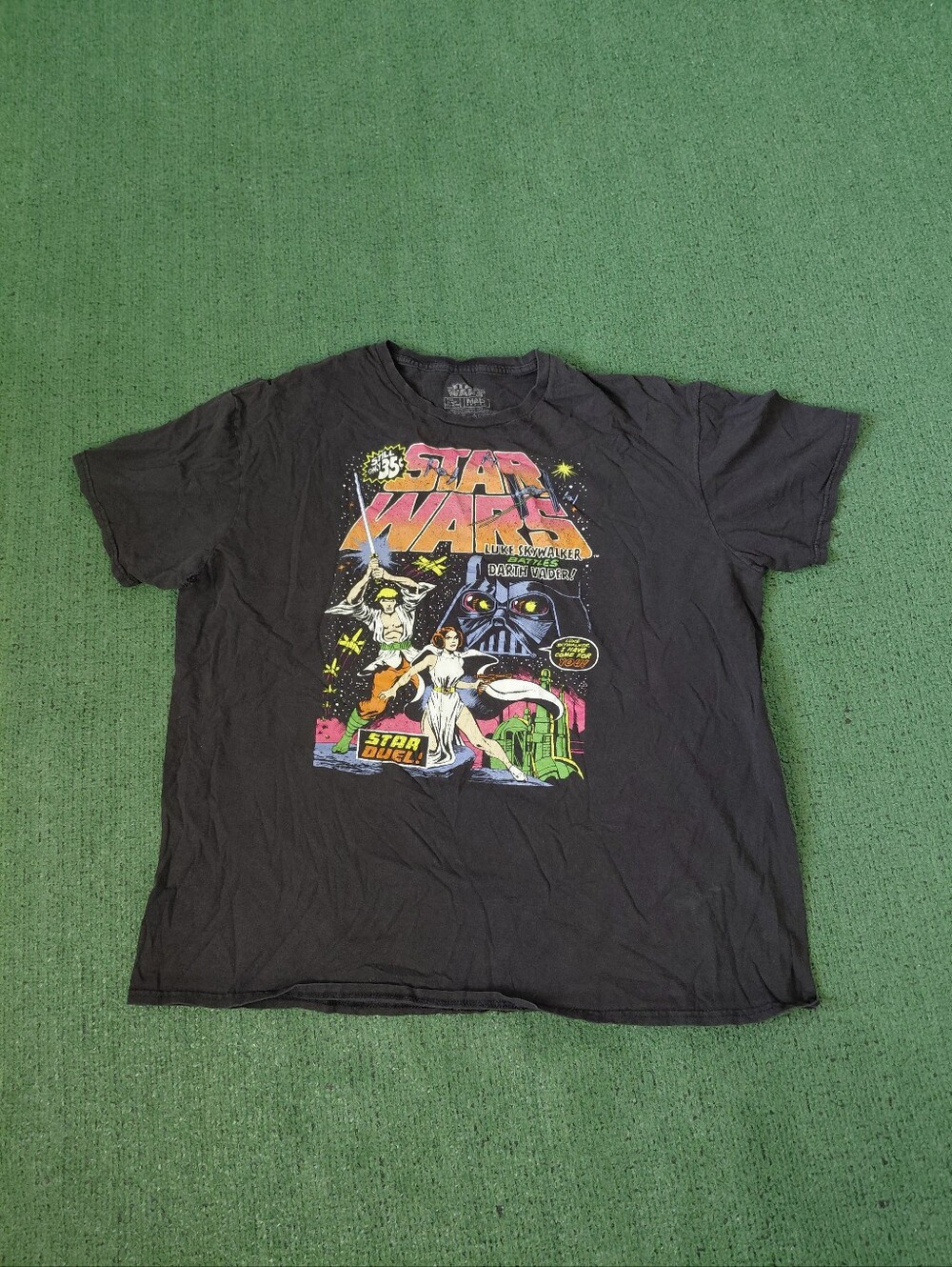 Srar Wars "Star Duel" Comic Book Movie Black T Shirt Sz XXL